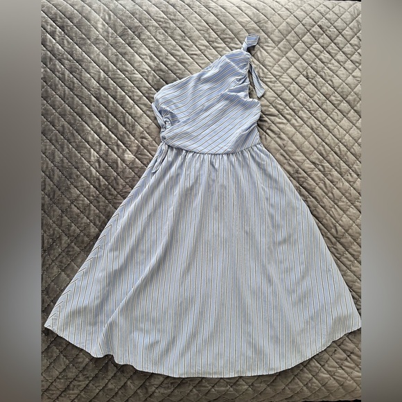 A.L.C. Striped One Shoulder Midi Dress - Picture 2 of 10